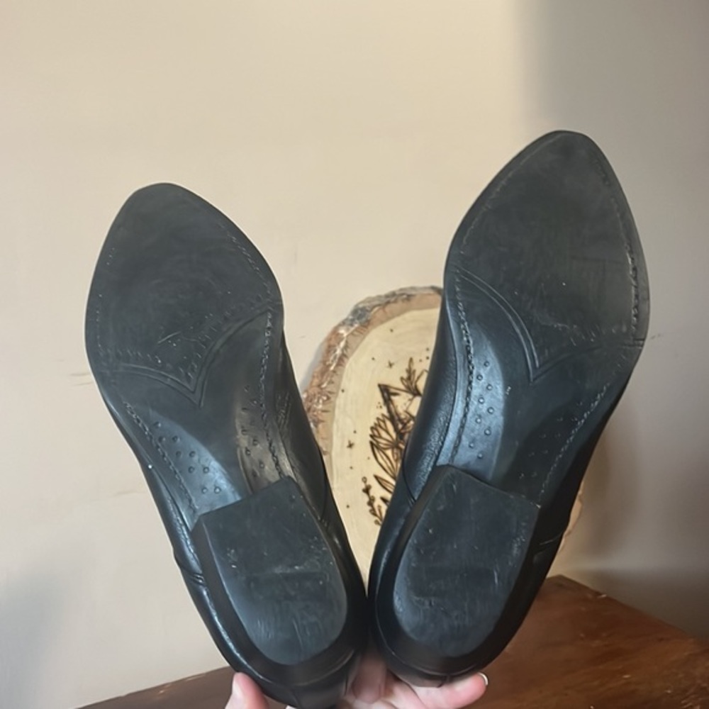 ❤️FINAL SALE❤️ BP. Black Leather Moses Embossed Shortie Boots Size 8.5M - Picture 7 of 11